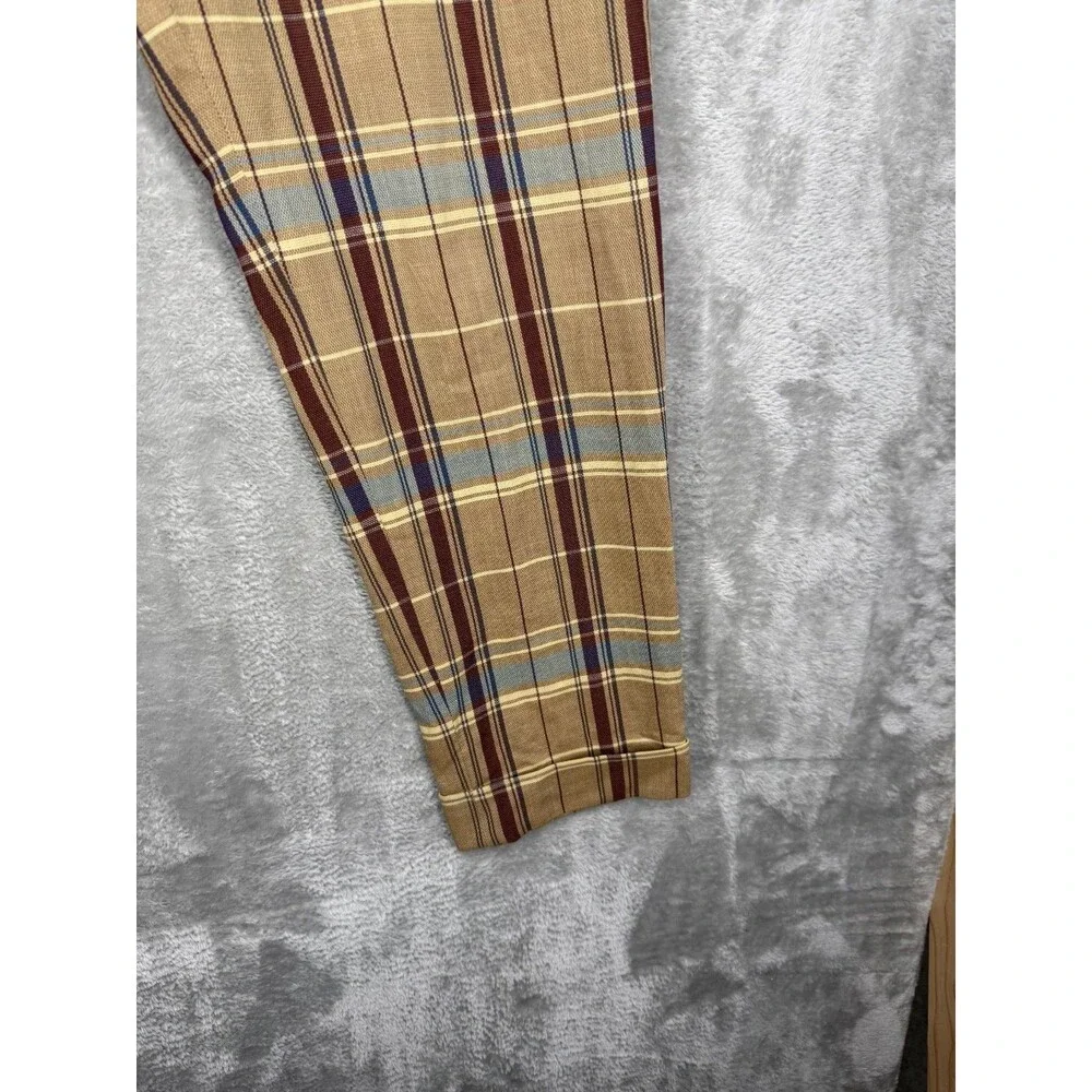 Pearly Gates Pants Mens 30x30 Plaid Tapered Golf Wool Old School Pleated Classic